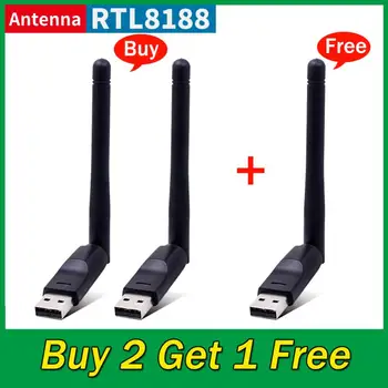 150 Mbit/с MT7601 Безжична Мрежова Карта Mini USB WiFi Адаптер, LAN, Wi-Fi Dongle Приемник Антена 802.11 B/g/n За Windows PC RTL8188