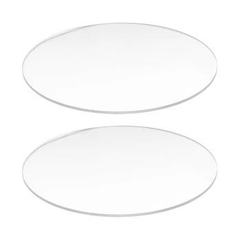 2 прозрачни кръгли диск огледален акрил с дебелина 3 мм, диаметър: 60 мм