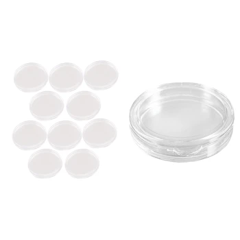 20 Броя Малки кръгли прозрачни пластмасови капсули за монети в кутия с 30 мм, 40 мм