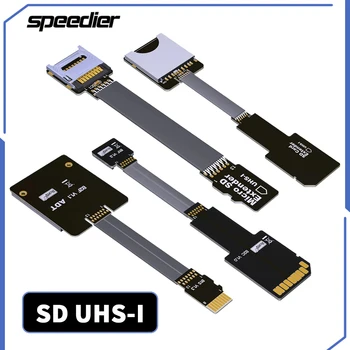 2023 НОВ Удължител Плосък карти с памет SDHC SDXC UHS-I TF към Micro SD Zip Удължител Устройство за четене на карти памет Express Cord СЪС СКОРОСТ 104 Mbps