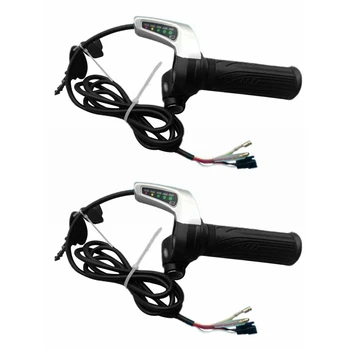 2X Дроссельная клапата Ebike 48V, дръжка на газ за електрически велосипед, газта, ръкохватката на газта, Електрически скутери с ключалка