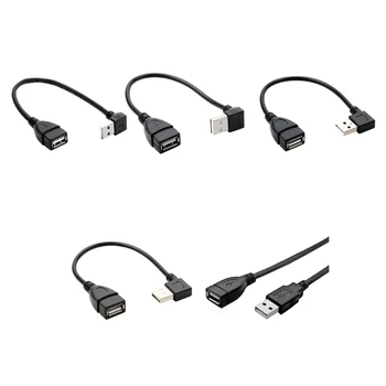 30 см USB2.0 Кабел-адаптер от мъжа към Жената с наклон под Ъгъл 90 градуса за Цифрови Устройства USB WiFi Ключове кабел за зареждане на Кабел за Данни