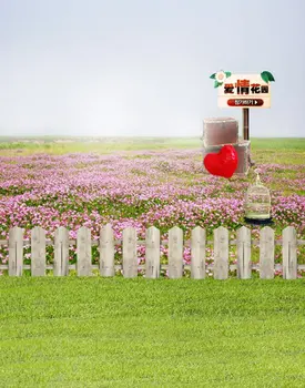 5x7ft Тревата Розови цветя на Оградата Фотофоны Реквизит за снимки Студиен фон