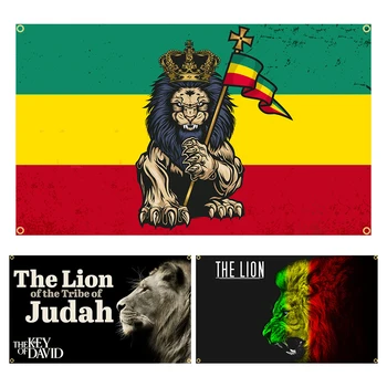 90x150 см 3x5 фута Лъвът от Племето на Юда Зодия Флаг Банер Украса Jemony