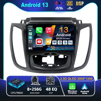 Android 13 Carplay на авточасти За Ford Kuga 2 Escape 3 2012-2019 Радиото в автомобила 4G + WIFI Плейър за Мултимедия srereo 360 Камера GPS Навигация