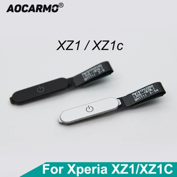 Aocarmo Превключвател за Включване/Изключване на Захранването Бутон на пръстови отпечатъци Touch ID Гъвкав Кабел Лента За Sony Xperia XZ1/XZ1C Compact G8341/42 G8441/42
