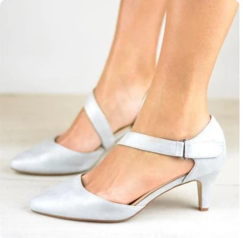 BLXQPYT/ Модни Дамски Сандали С остри пръсти, Летни Дамски Обувки на висок ток, по-Големи Размери 43, Дамски обувки на тънък ток, 2019, Sandalias Mujer 2005