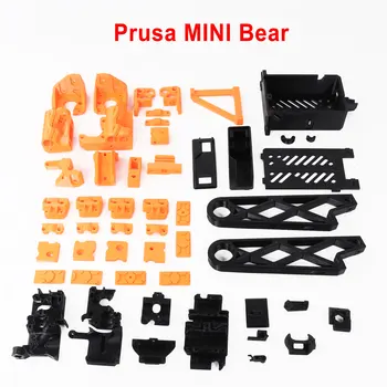 Blurolls Prusa Mini Bear Актуализирани Печатни детайли с 3D печат Пълен набор ESUN Направления PETG Оранжево, Черно
