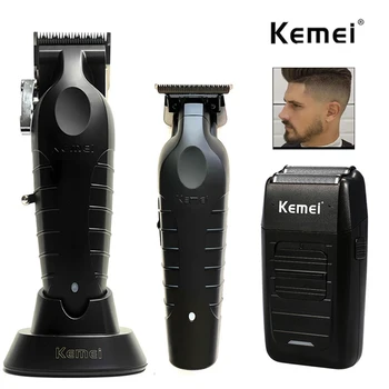 Kemei KM-2296 KM-2299 KM-1102 Набор от Машинки За Подстригване на Коса Мъжка Самобръсначка Машина За Подстригване на Коса с Професионална Машина За Рязане на Коса