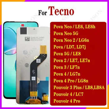 LCD Дисплей За Tecno Pova 2 3 4 Pro NEO 2 5G Pouvoir 3 Plus Сензорен Дигитайзер, Сензор В Събирането на Замяна LB8 LC7 LE7 LG6n