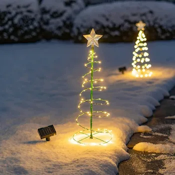 Led Слънчев външен лампа, водоустойчив Коледно дърво, земя, лампа за украса на вътрешния двор, градина, на открито Слънчева светлина