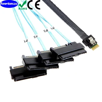 PCI-E Ultraport Slimline SAS 4.0 38pin СФФ-8654 от 4и до 4X СФФ-8482 с 15П SATA 2 в 1 Сървър за Целта Кабел