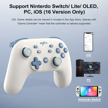PXN P50 Безжичен Джойстик Gamepad Про Гейминг контролер за Nintendo Switch Gamepad iOS 16 + PC Контролер за Steam Макро TURBO