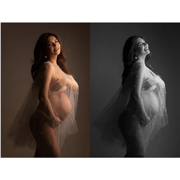 Pearls Maternity dresses photoshoot baby shower dresses pregnant woman Pregnancy Dress рокля е рокля за бременни