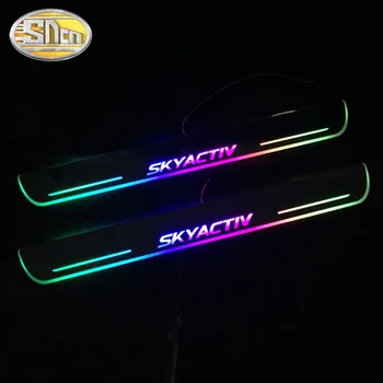 SNCN Цветна Акрилна Подвижна Led Педала Поздрави Автомобили Тампон Върху Педала на Прага на Светлина Пътеки За Mazda 3 Skyactiv 2014-2023