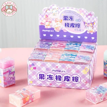 Sanrio 12/24шт Гумичка Kuromi Hello Kitty Cinnamoroll Мелодия Kawai Канцеларски материали Jelly Eraser Прекрасно Студентите Изучават Офис Подаръци