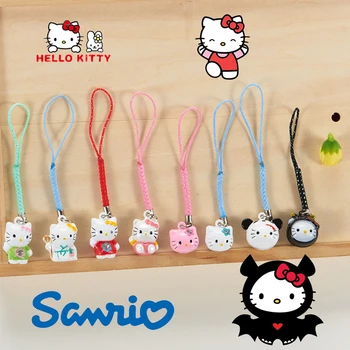 Sanrio Hello Kitty Телефон Висулка Украса Бижута каишка, Ключодържател Аниме Декорация Висулка Подарък за празнични партита Калъф за фотоапарат кабел