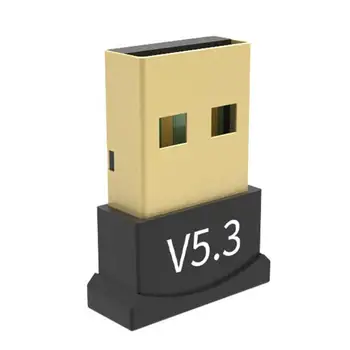 USB Бт адаптер 5.3 Bluetooth dongle аудиоприемник Високоговорител Бутон на мишката Bluetooth Компютър, Безжичен аудиоадаптер без водачи