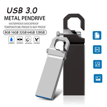 USB Флаш памет 3.0 Метална Карта Памет от 128 GB, 256 GB, 512 GB Флаш памет Високоскоростен Мини-USB-памет 8 gb 16 gb 32 gb 64 gb Флаш диск