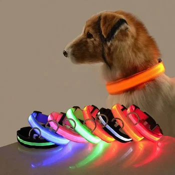 USB кабел за зареждане led нашийник за кучета, защитен лека нощ за кучета, мигающее колие, флуоресцентни яки, стоки за домашни любимци