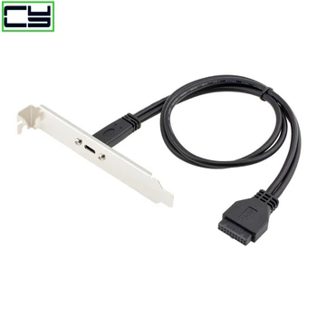 USB3.0 20 Pin 20P famale към USB-C USB3.1 type-c Женски домакин PCI дефлектор Конвертор Кабел-Адаптер