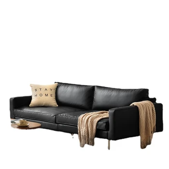 XL черен диван от плат в стил ретро, малък диван за хол, свалящ се и моющаяся мебели