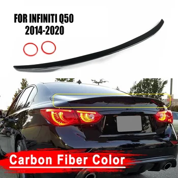 Боядисан В Цвета на Въглеродни Влакна ABS Спойлер на Капака на Багажника За INFINITI Q50 2014-2020 За Jdm VIP автоаксесоари Външната Част