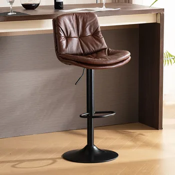 Високите бар столове за почивка на открито Луксозни Метални Удобни бар столове с регулируема чрез завъртане на Cadeira Ergonomica Модерни мебели