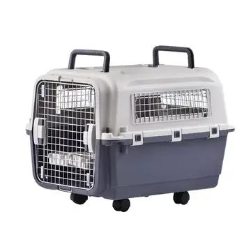 Висококачествена кутия за транспортиране на домашни любимци, Вентилационна Пластмасова Клетка за куче, Портативен Въздушен кутия за домашни любимци