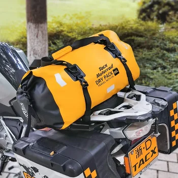Водоустойчива чанта за носене на мотоциклет, пътна чанта за сухо багаж на открито, 48-литров раница за багаж мотоциклет, чанта за седалка на мотоциклет