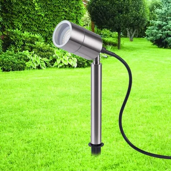 Външен led светлина за косене на трева, led spot лампа за градина от неръждаема стомана, IP65, пътен лампа с пикови пейзажа на осветление, вход AC85-260V, 5 W