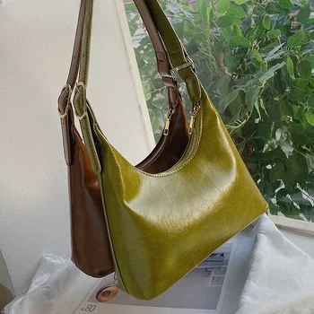 Дамски чанти през рамо Half Moon, малки портмонета и чанти, луксозна дизайнерска чанта, Нов Модната марка от изкуствена кожа, новост