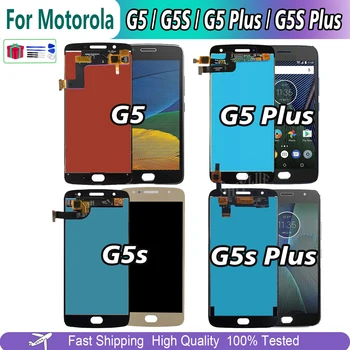 Дисплей SUPER AMOLED За Motorola MOTO G5 G5 Plus G5S Plus XT1670 XT1685 XT1792 XT1803 G5S Дигитайзер с Докосване на екрана в събирането на