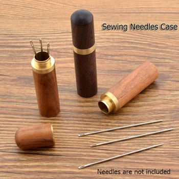 Домашна употреба за шевни игли Тръба Дървена кутия за съхранение Ръчните Шевни игли Калъф за плетене, бродерия, Органайзер за игли без игла