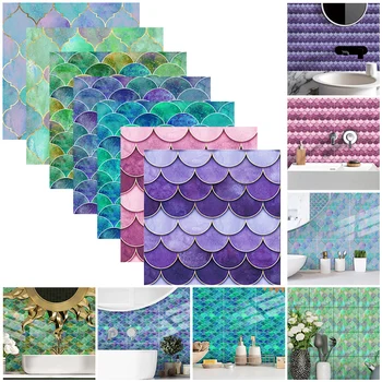 Етикети към мозаичную плочки за дневна кухня Ретро 3D Водоустойчив рисувани стенни Декор на банята Самозалепващи се тапети направи си САМ Начало Декор