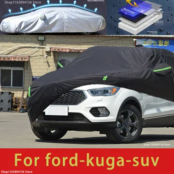 За Ford Kuga е подходяща външна защита, пълни с автомобил сеат, снежната покривка, козирка, Прахоустойчив, водоустойчив Външен вид, черно automobile калъф