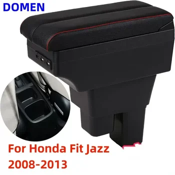 За Honda Fit (Jazz кутия за подлакътник на Централната Магазин на Съдържанието С Прибиращ Отвор За Чаши Голямо Пространство Двупластова USB Зареждане 2008-2013