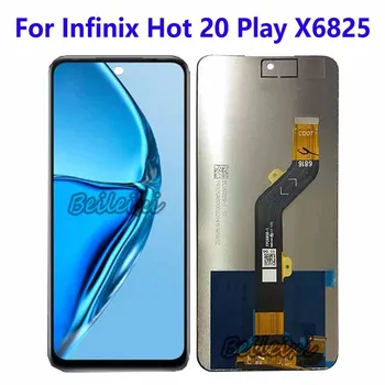 За Infinix Hot 20 Play X6825 X6826 X6826B X6826C LCD Сензорен дисплей и Цифров Преобразувател В събирането За Infinix Hot 20 5G X666 X666B