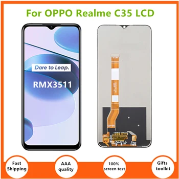 За OPPO Realme C35 LCD дисплей със сензорен екран в събирането, работа на смени лентата с дигитайзер, 6,6 