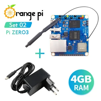 Захранване Orange Pi Zero 3 4GB + 5V3A Type-C, Одноплатный Компютър Orange Pi Zero3 DDR4 Allwinner H618 WiFi + BT МОЖНО Mini PC SBC