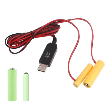 Кабел, за да изключите USB от 5V2A до 3V1A AA AAA, удобен кабел-захранващ адаптер за детски играчки-фен, 1 комплект