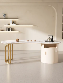 Каменна плоча лесен луксозен чай масичка стол, масичка за чай на балкона чай масичка в хола, вградени домакински уреди за чай вечеря