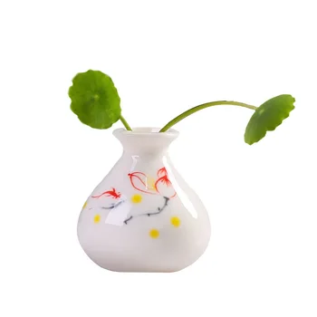 Керамична Мини-Ваза с Украса от Чаено Маса Джобни Аксесоари за чаено изкуството на пръстите на Хидропонно Зелено Цвете Растение