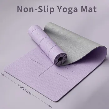 Килимче за йога, противоскользящий и екологично чист подложка за фитнес с плечевыми ремъци, професионален килимче за йога, подходящ