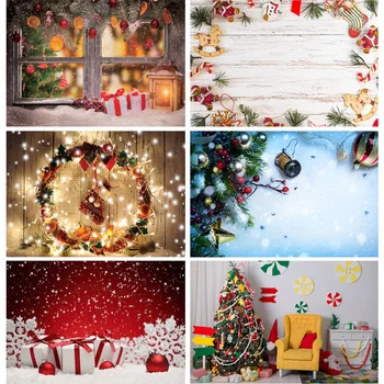 Коледен тематичен Фон за снимки, Подарък Коледна елха, Детски Портрет фонове за подпори фото студио 2197 ДХТ-57