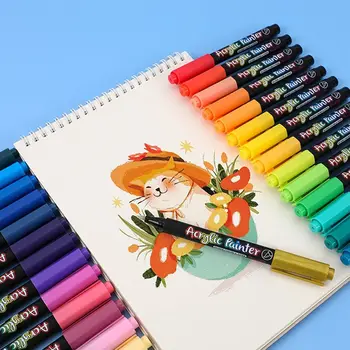Комплект разноцветни маркери химикалки, писалки, плат, занаяти, акрилна боя, химикали, стоки за бродерия