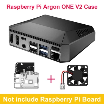 Корпус Raspberry Pi 4 Аргон ONE V2 Алуминиев Корпус с Бутон за включване на Вентилатора за Охлаждане на Радиатора Метален Корпус за Raspberry Pi 4B