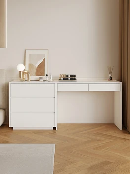 Кремаво-блестяща луксозна модерна спалня многофункционален шкаф разход на домашно бюро