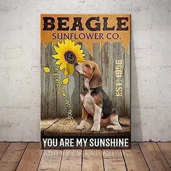 Кучето Бигъл, забавни метални консервени знаци Sunflower Co. Ти си Моят Слънчев дом, спалня, Пещера за хора, Баня, Хол, кафе