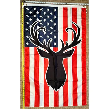 Ловен Флаг БЕЗПЛАТНА ДОСТАВКА Риболовни Рога На Открито Знамена на САЩ Тръмп Бушмен Знак 3x5' Банер yhx0451